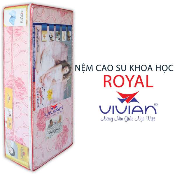 Nệm Cao Su Khoa Học Gấp 3 Royal Vivian (1.0 x 2.0 m) Nền Trắng Hoa Văn Màu Sắc Ngẫu Nhiên