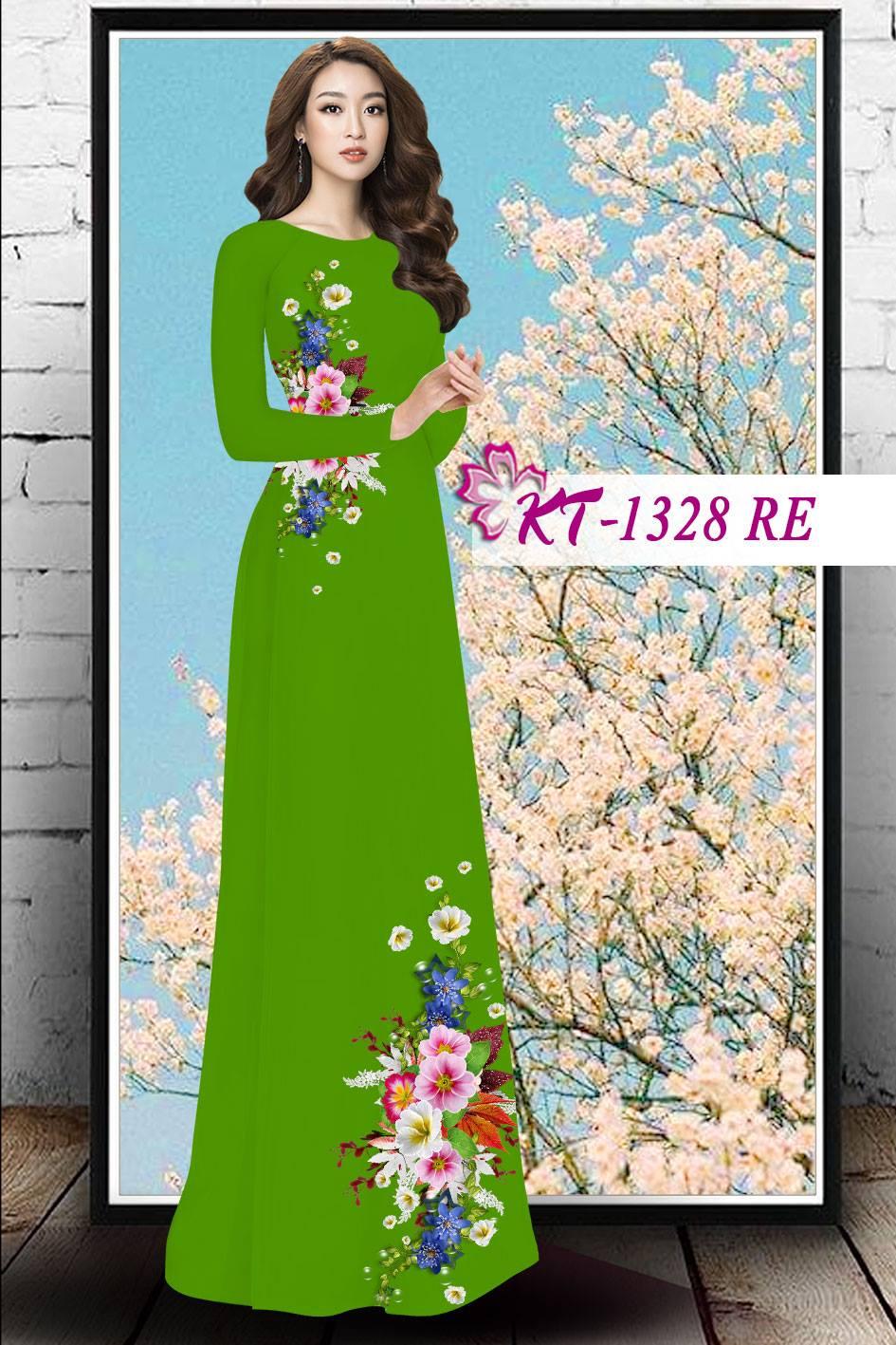 Vải bộ / áo dài in 3d - kt 1328 - shop ngọc tâm