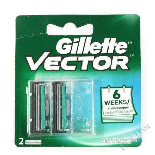 12 vỉ cạo râu 2 lưỡi Gillette Vector đẹp  1 hộp