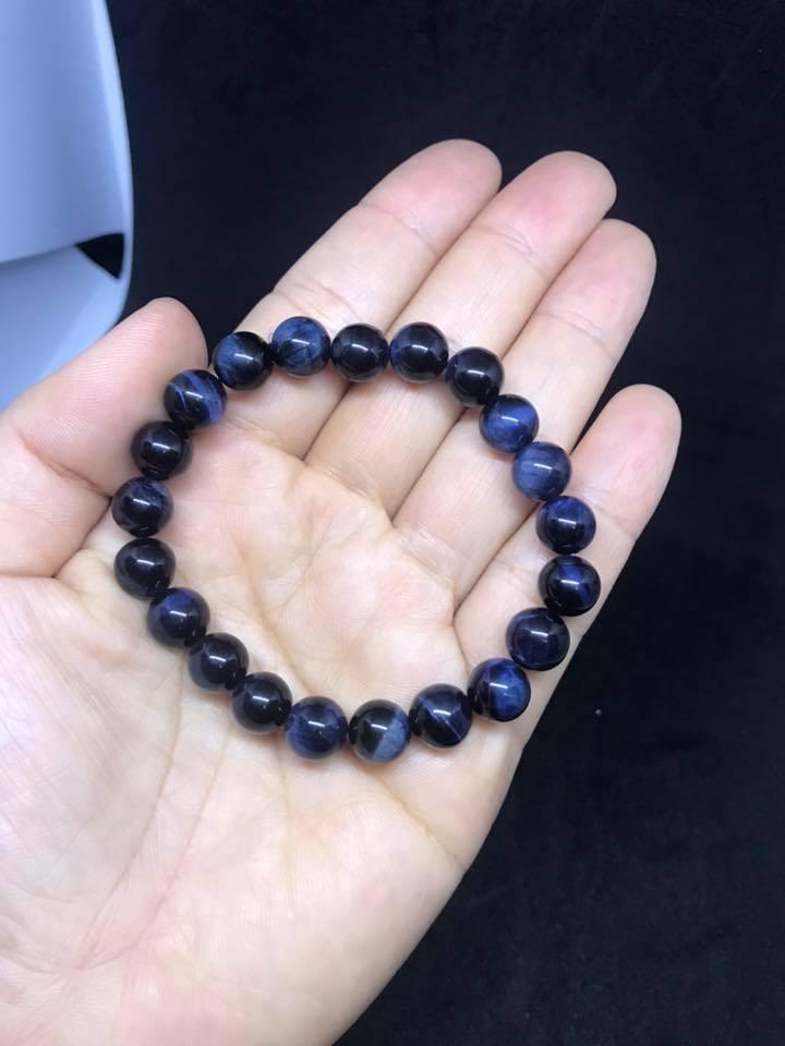 [HCM]VÒNG TAY ĐÁ MẮT HỔ  XANH DƯƠNG  8 LY