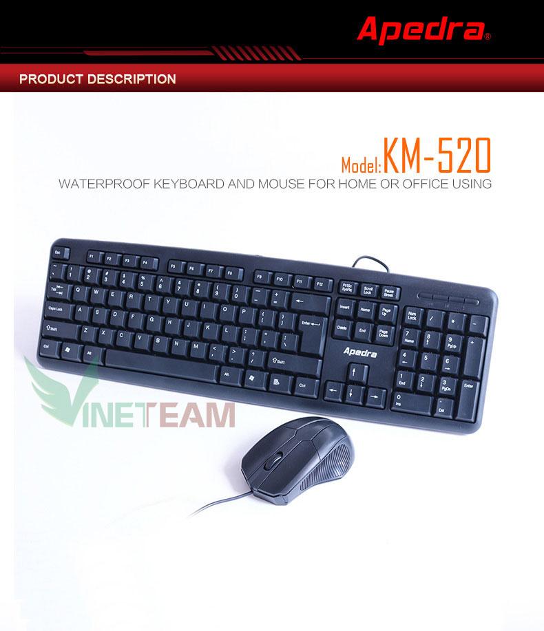 Bộ bàn phím chuột văn phòng APEDRA KM-520