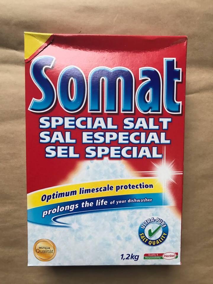 muối rửa chén bát Somat hộp 1,2 kg ( viên rửa bát,bột rửa bát,nước làm bóng alio finish)