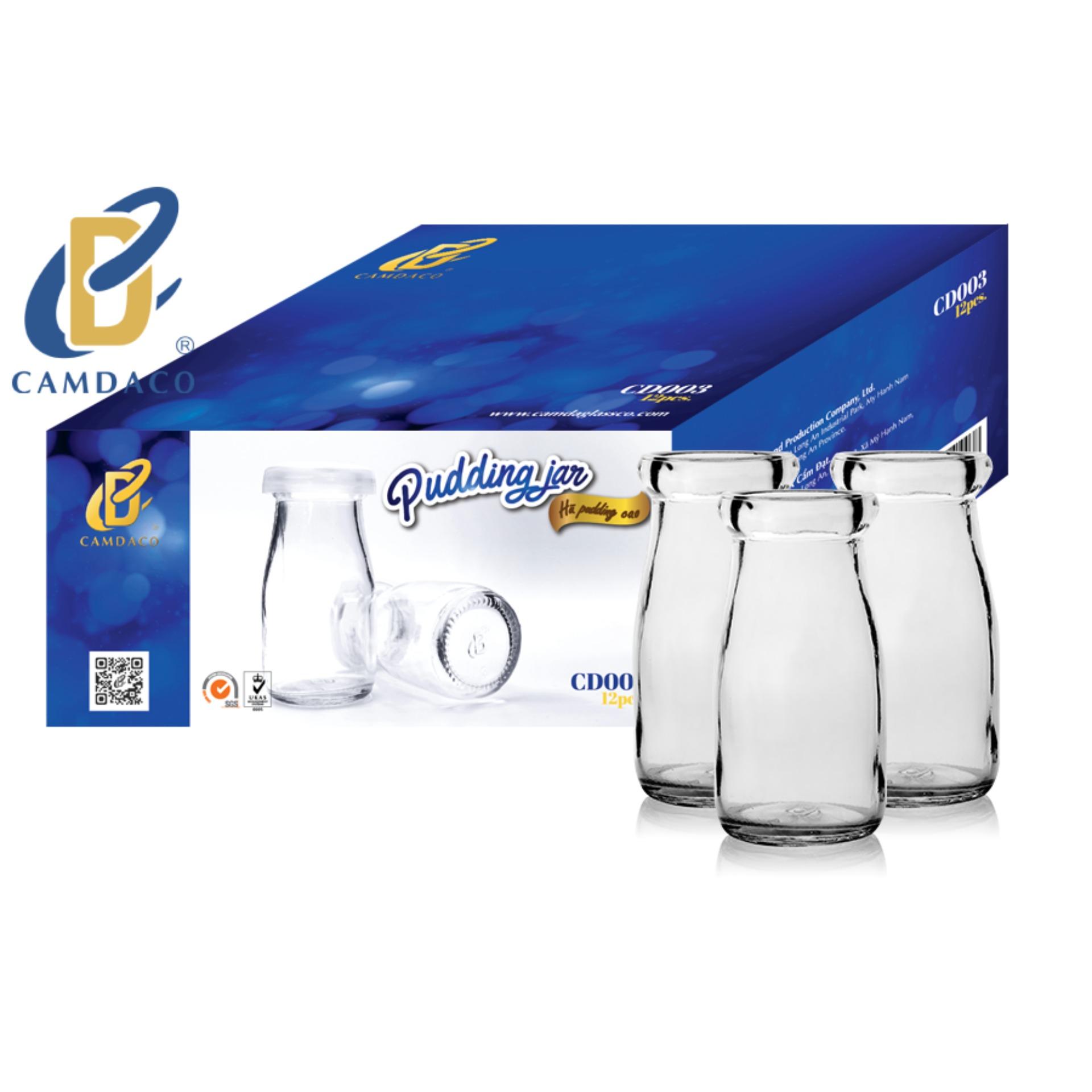 [HCM]Bộ 12 Hũ Thủy Tinh Làm Sữa Chua Pudding Cao 100ML - CẨM ĐẠT