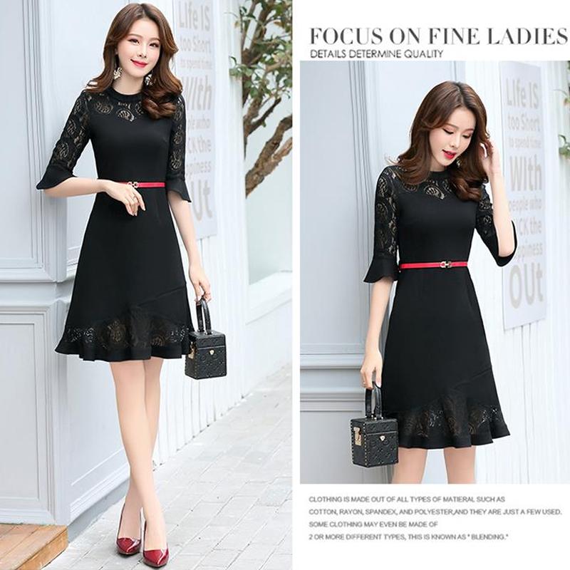 [HCM]Đầm đen body dự tiệc phối ren đuôi cá cao cấp