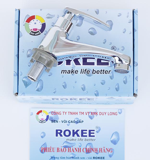 Vòi sen lạnh nhà tắm Rokee RS303 (Trắng bạc)