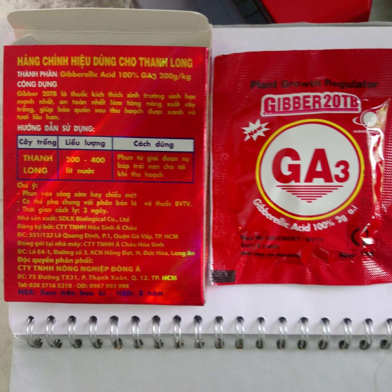 Kích thích sinh trưởng GA3 20% ( Gibberellic 20TB)