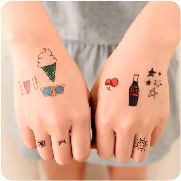 Combo 2 tấm hình xăm dán mặt trời bé xinh