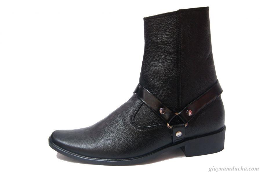 [HCM]Giày boot kéo khóa cao cổ da bò thật. Bảo hành 12 tháng.MS: B96