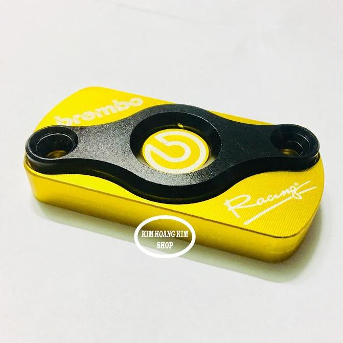 Nắp bình dầu Racing trang trí cho xe máy (màu Vàng)