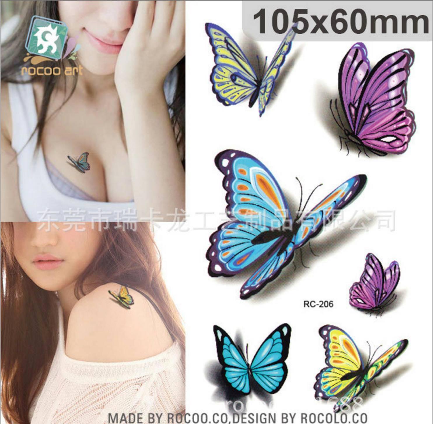 [HCM]Combo 6 tấm hình xăm dán tattoo 10x6cm các loài bướm tuyệt đẹp (Một tấm gồm nhiều hình. Mua 2 tặng 1. Chọn mẫu tùy thích)