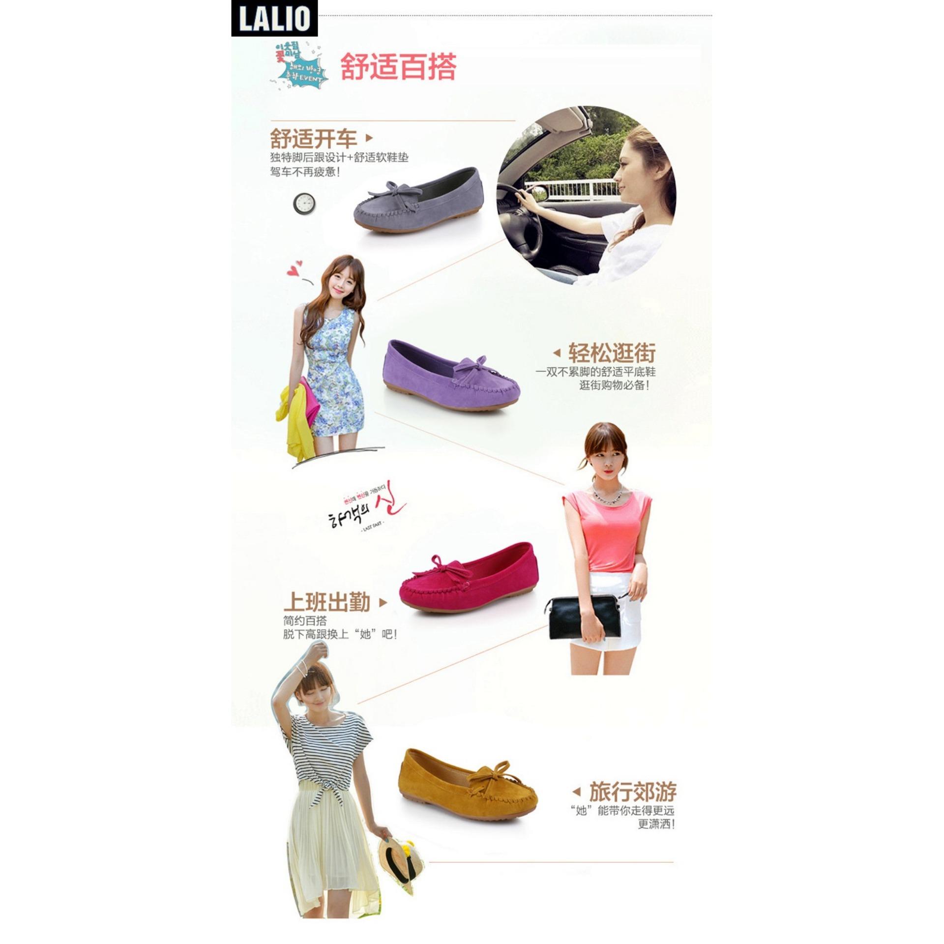 Giày Búp Bê Buộc Dây Lalio LA045 (Vàng)