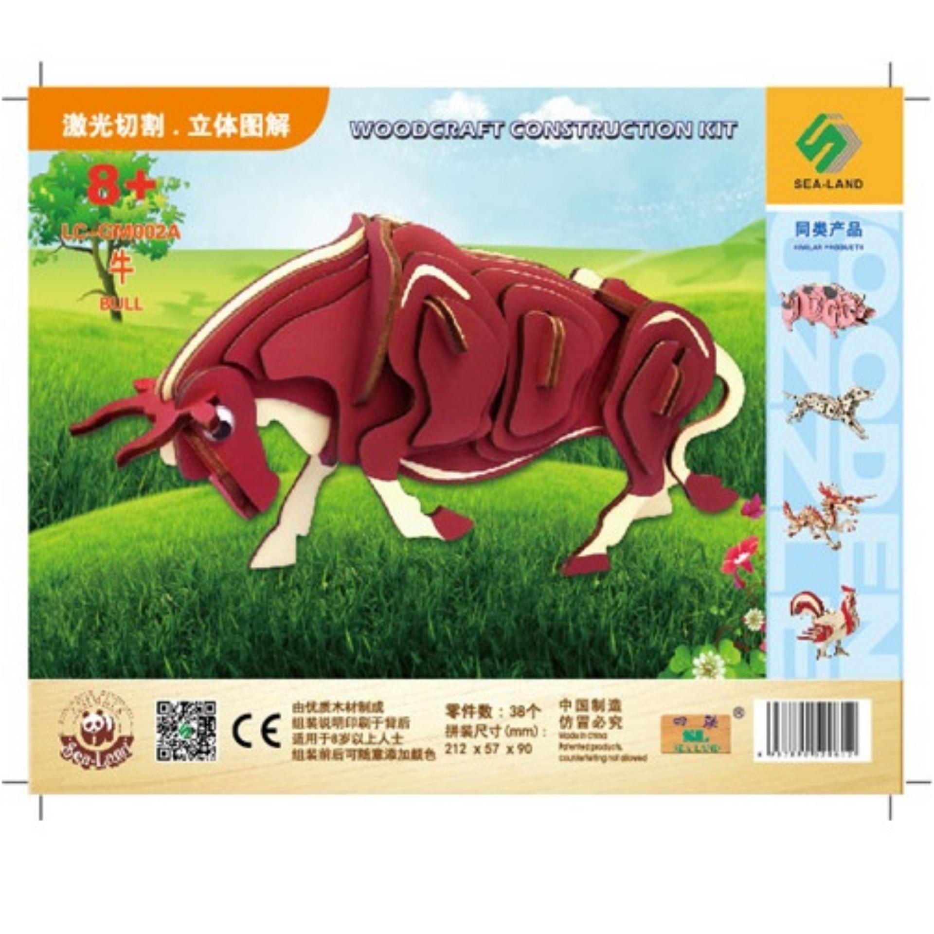 Đồ chơi lắp ráp gỗ 3D Mô hình Con Trâu Laser