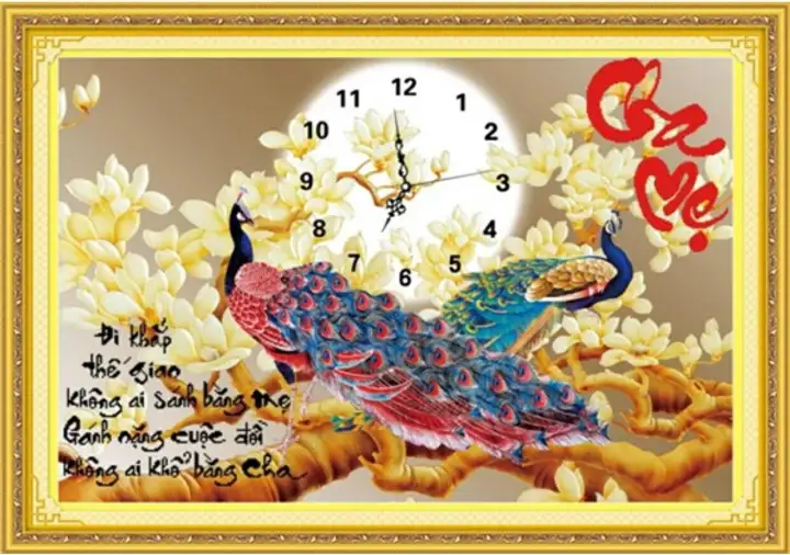 T Lv3108 Tranh Theu Chữ Thập Cha Mẹ Kich Thước Nhỏ 75x42cm