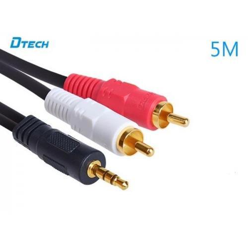 [HCM]Dây loa 1 đầu 3.5ly ra 2 đầu AV dài 5M hiệu Dtech