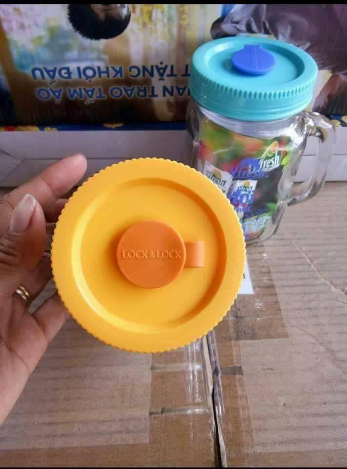 set 2 ly thủy tinh lock&lock 500ml có quai cầm