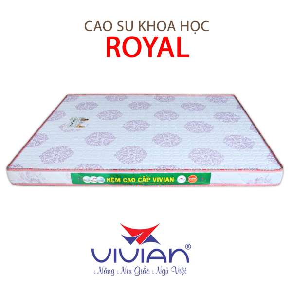 Nệm Cao Su Khoa Học Royal Vivian (1.4 x 2.0 m) Nền Trắng Hoa Văn Màu Sắc Ngẫu Nhiên