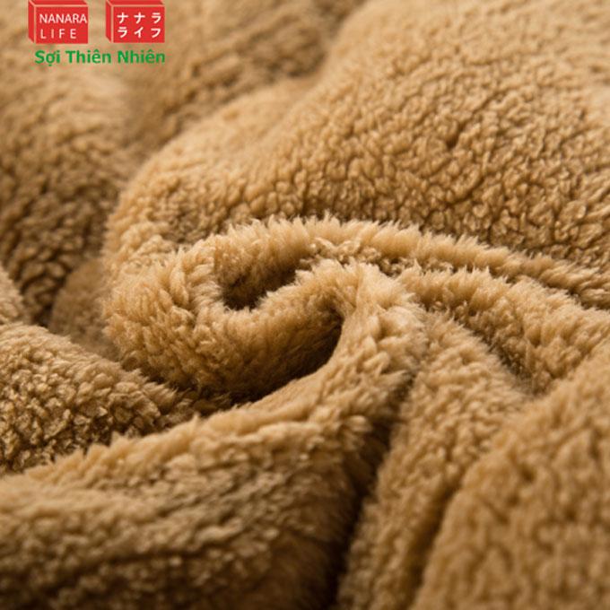 Chăn lông cừu tuyết Nanara Life - Nhật Bản 180x200cm (Vàng nghệ)
