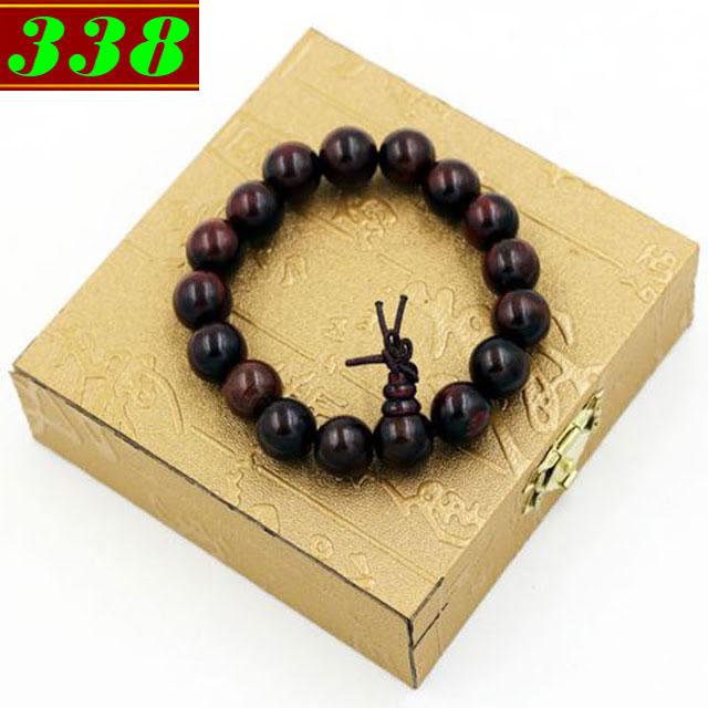 Vòng chuỗi gỗ đeo tay Đàn hương nâu đen 12 ly kèm hộp gỗ