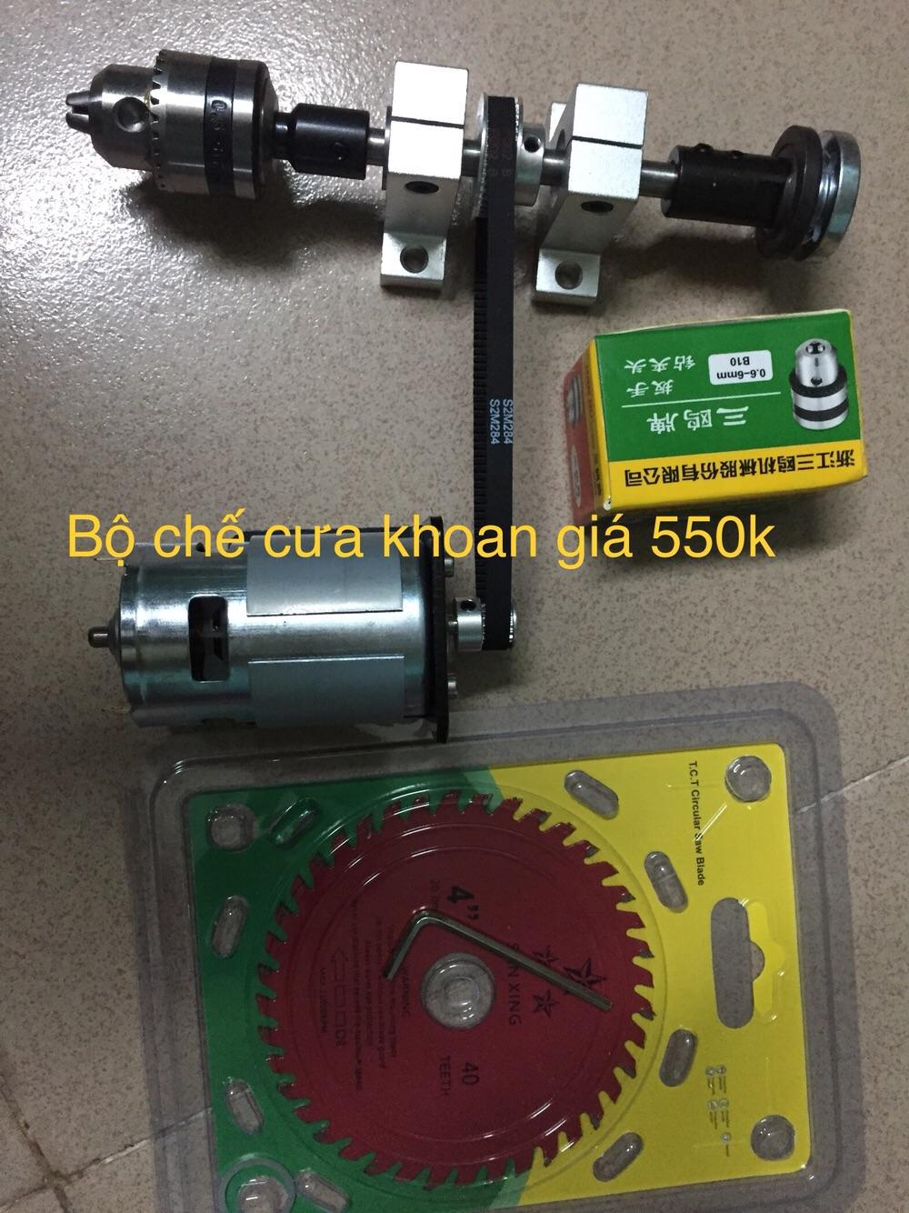 Combo chế cưa bàn từ motor 775