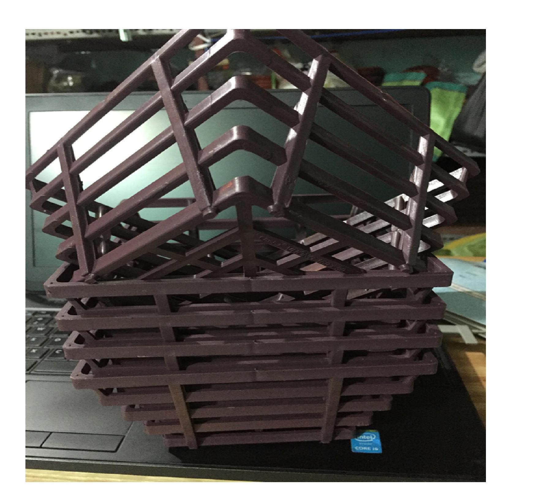 Combo 5 chậu nhựa giả gỗ vuông 19cm