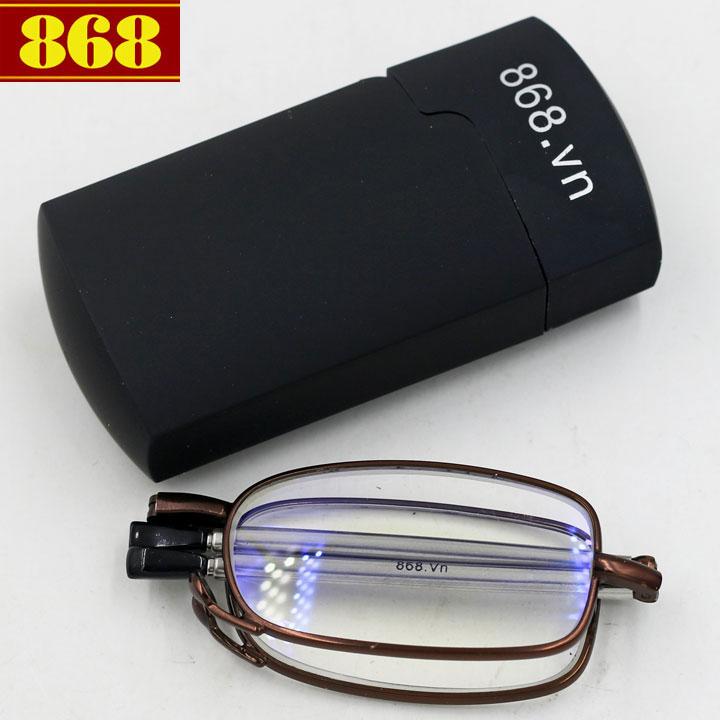 Kính gập 868 màu nâu tròng lão 1.5 độ