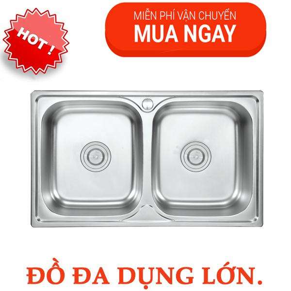 Chậu Rửa Canzy CZ-8248-Miễn phí vận chuyển, chậu rửa bát  2 hố