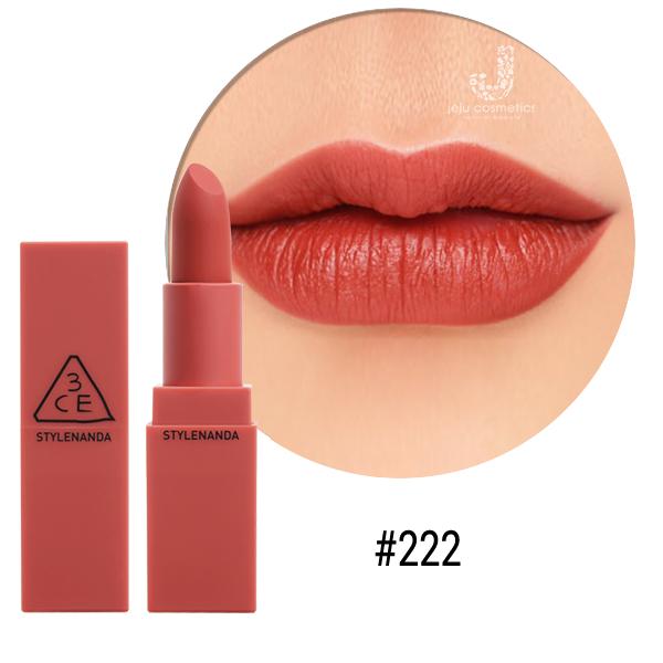 Son lì 3CE Mood Recipe Matte Lip Color #222 Step And Go - Đỏ Đất