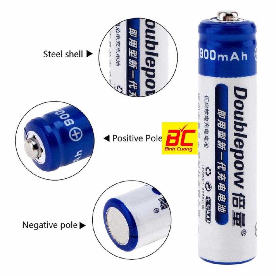 Bộ 4 viên pin tiểu sạc Doublepow AAA 900mAh