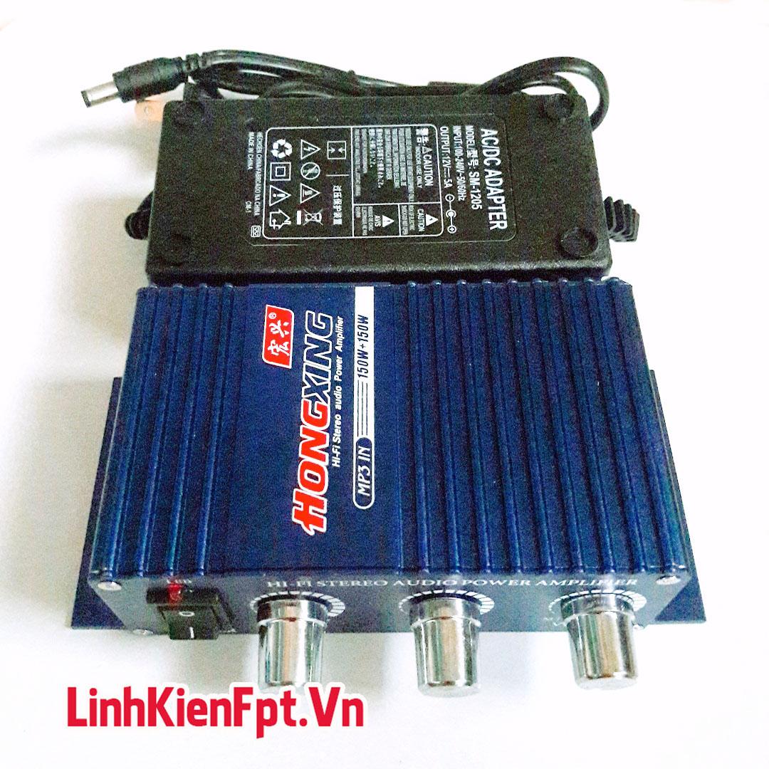 Âm Ly Mini 150W 825i + Nguồn Adapter 12v-5A