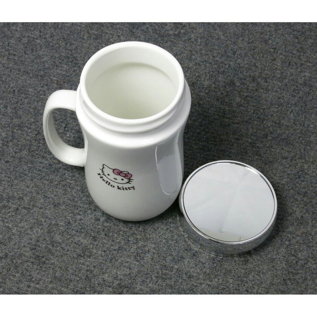 Combo 3 Ly giữ nhiệt bằng sứ có nắp đậy (Trắng)