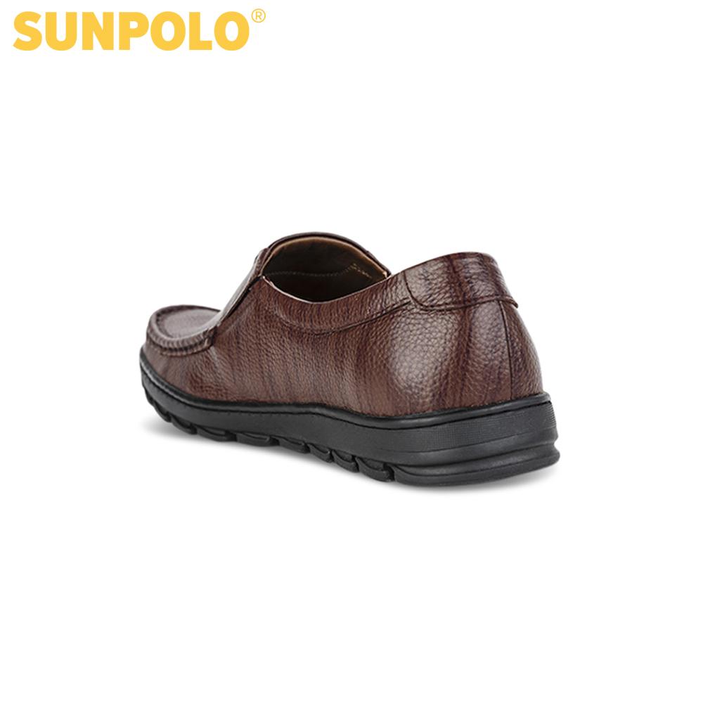 Men Loafer Leather Shoes SUNPOLO SOS505DN (Black, Brown)