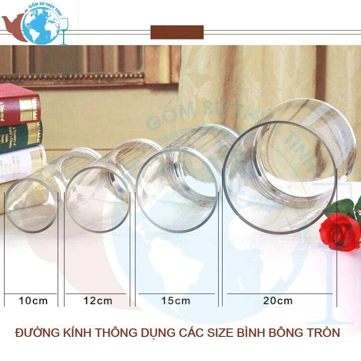[HCM]Lọ Hoa Thủy Tinh Trụ Tròn 10x30 Cm