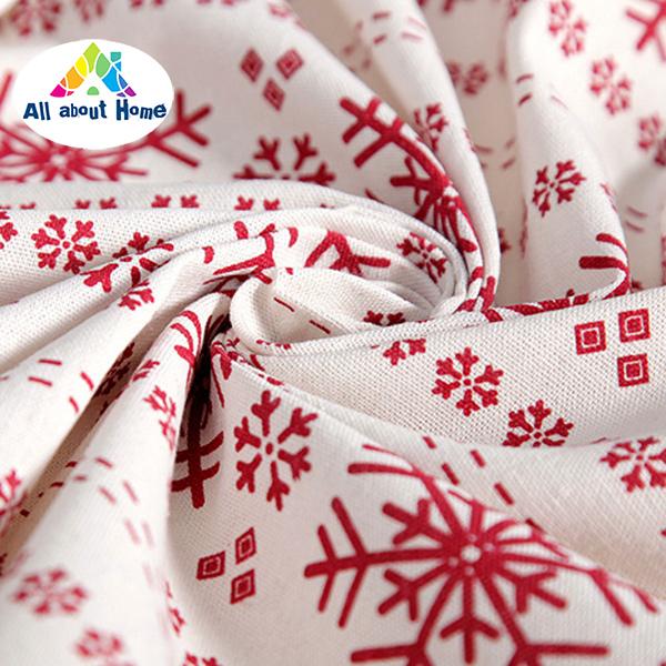 ABH Table Cloth Cover Red Snowflakes Pattern Decoration For Christmas Party Home Banquet