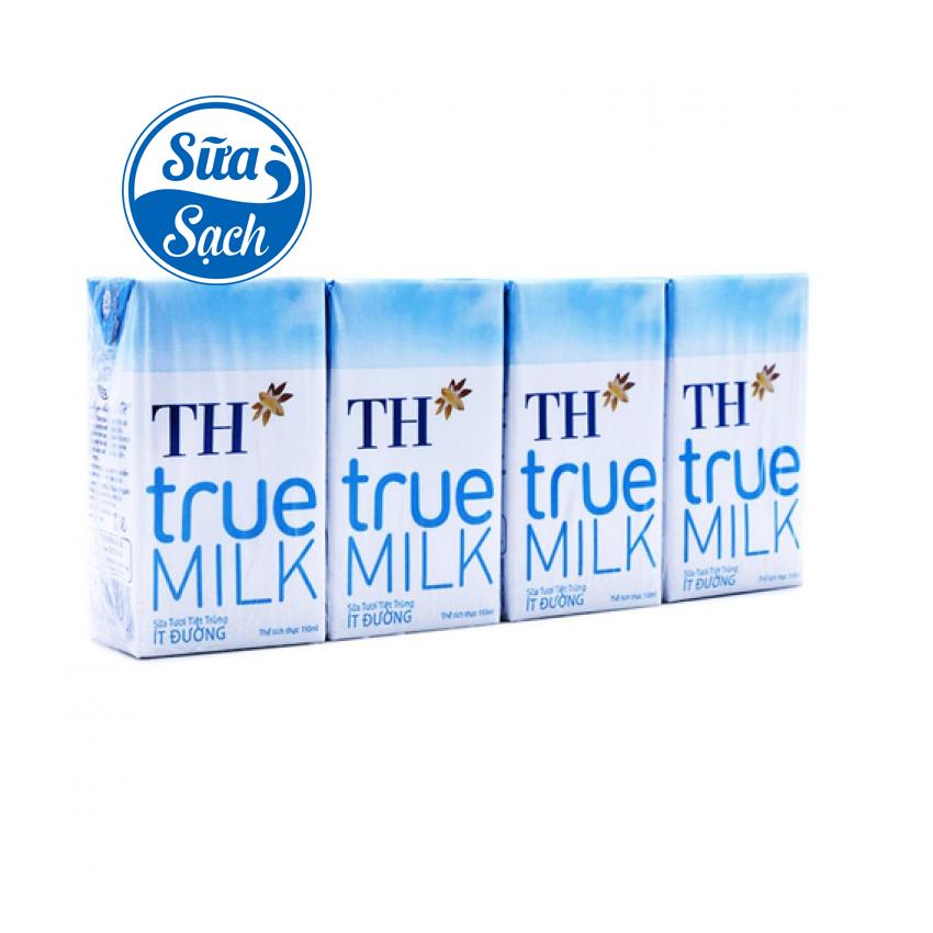 Thùng 12 lốc sữa TH true milk ít đường 110ml
