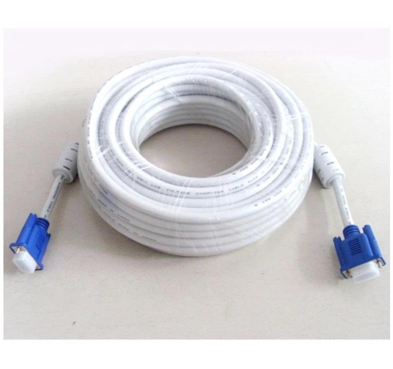 Dây Cáp VGA 10M Có Chống Nhiễu (Trắng)
