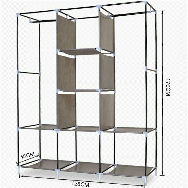 Tủ Vải 3D 3 Buồng 8 Ngăn đựng quần áo