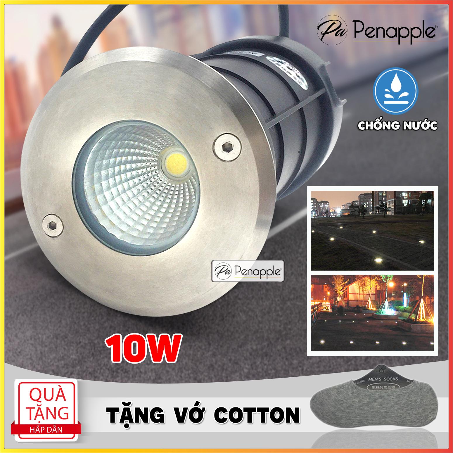 ĐÈN LED CHIẾU SÁNG ÂM ĐẤT CÔNG SUẤT 10W CAO CẤP - TẶNG VỚ COTTON