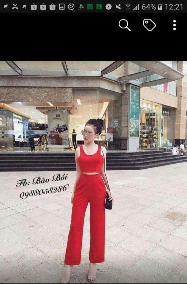 Sét quần suông áo croptop sexy 