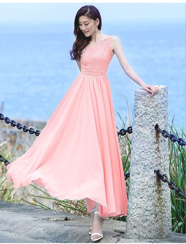 [HCM]ĐẦM MAXI PHỐI REN DUYÊN DÁNG - LV1751