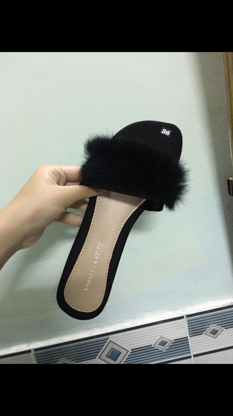 [HCM]Dép quai ngang lông xù mịn