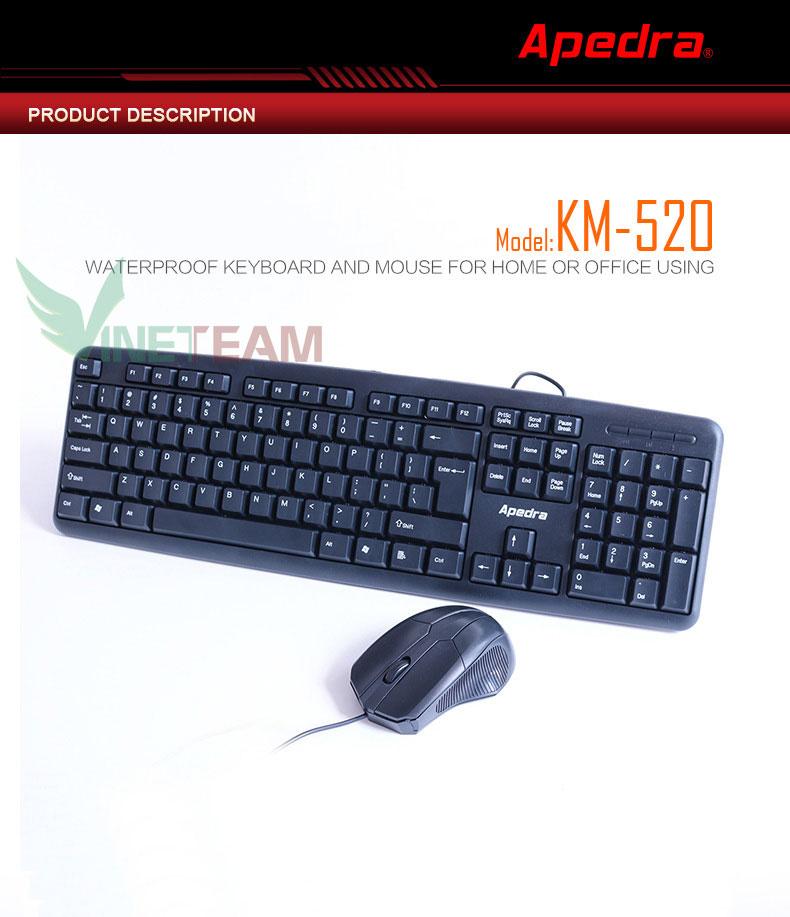 Bộ bàn phím chuột văn phòng APEDRA KM-520