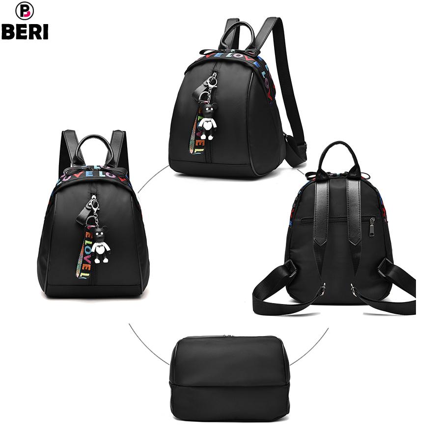 Ba lô nữ khóa gấu BERI đen - BALO012