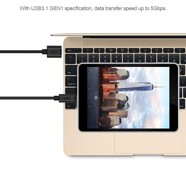 CÁP SẠC TYPE C RA USB 3.0 UNITEK YC474BK