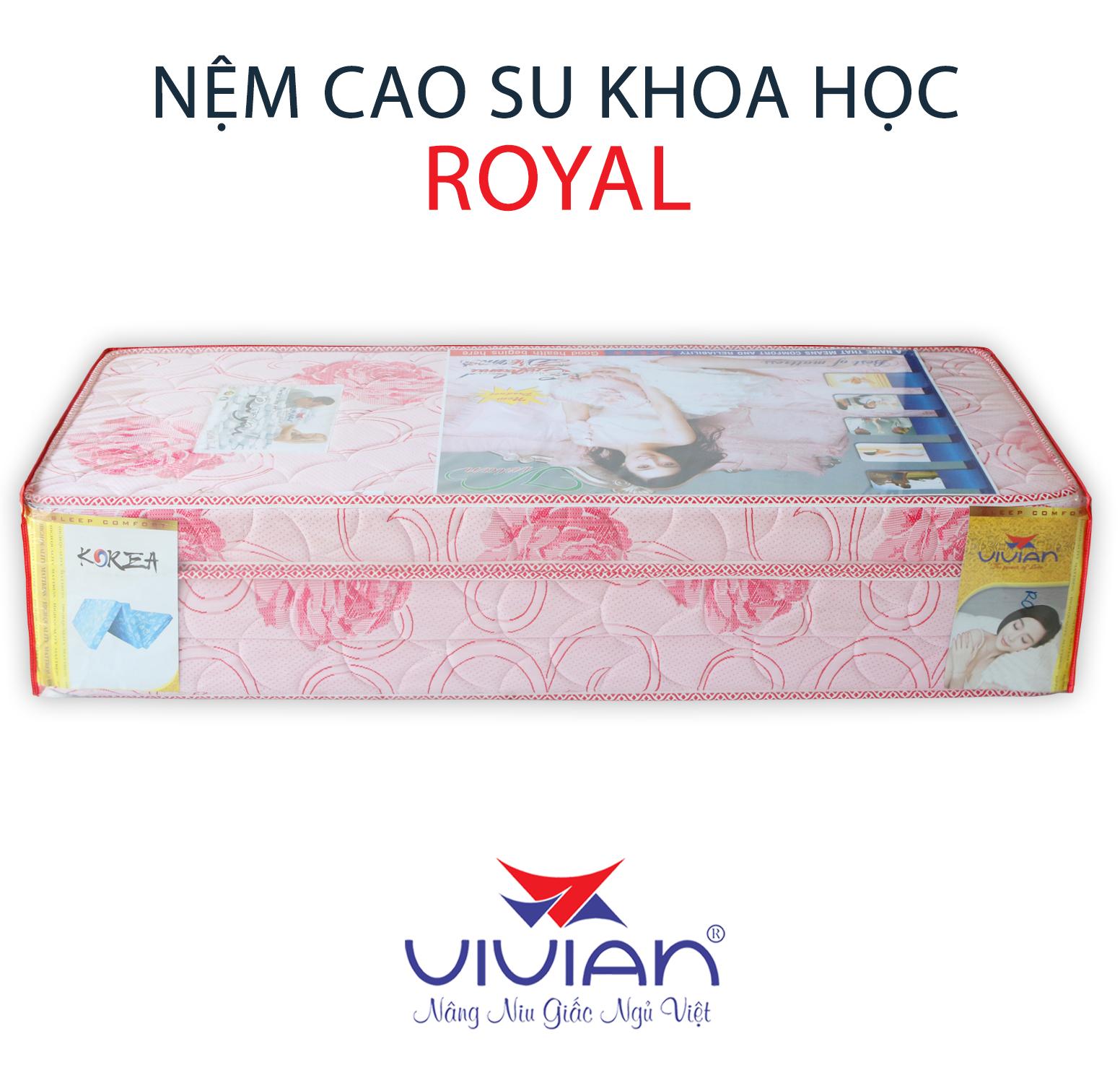 Nệm Cao Su Khoa Học Gấp 3 Royal Vivian (1.2 x 2.0 m) Nền Trắng Hoa Văn Màu Sắc Ngẫu Nhiên