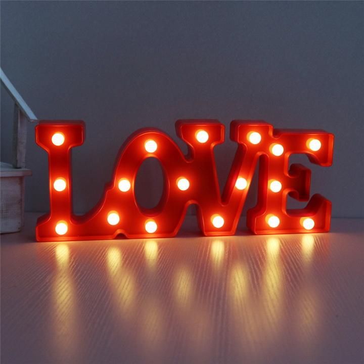 [FREESHIP MAX 15K][HCM]Đèn Led 3D trang trí chữ LOVE (Màu Đỏ)