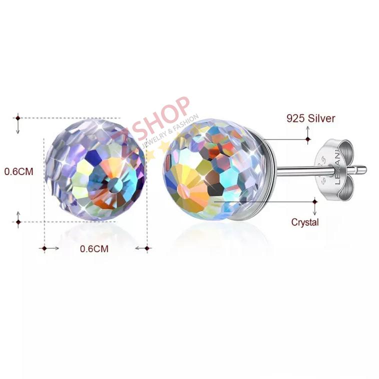 Bông tai bạc 925 - pha lê cao cấp B010