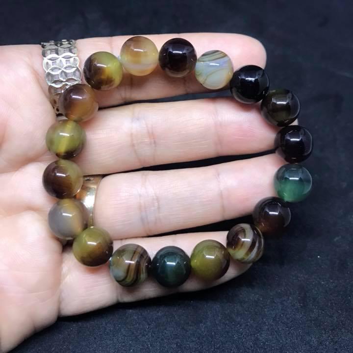 VÒNG TAY  ĐÁ  MÃ NÃO TỨ QUÝ 10LY