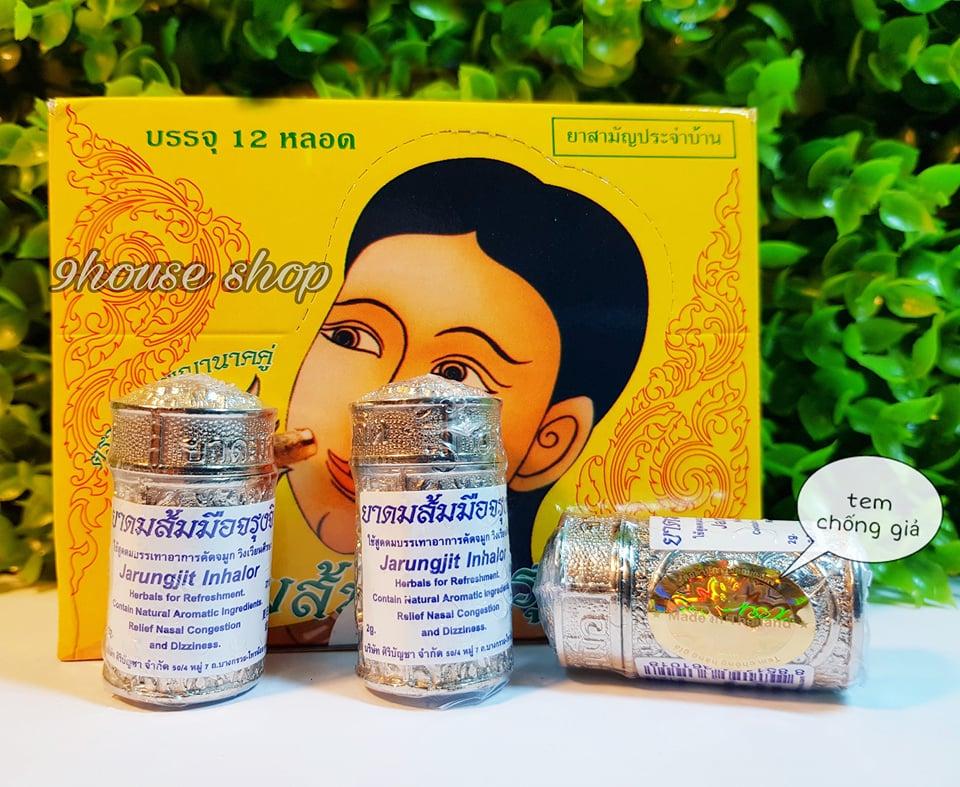 (Màu Bạc) 01 Ống Dầu Hít Mũi Jarungjit Thái Lan (Hít Khô Không Chứa Dầu Nước)