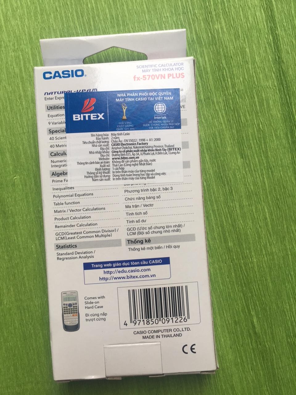Máy tính casio FX 570 VN PLUS chính hãng BH 7 năm