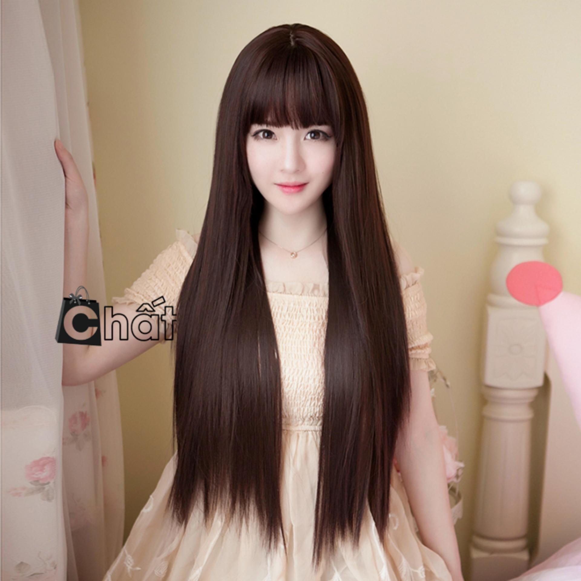 Bộ Tóc Thẳng kiểu dáng Hàn Quốc(Nâu hạt dẻ).